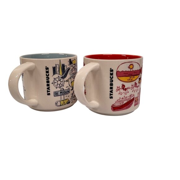 Starbucks Been There Series Lot 2 Miami 2021 San Francisco 2018 Mug 14 oz - Picture 4 of 6